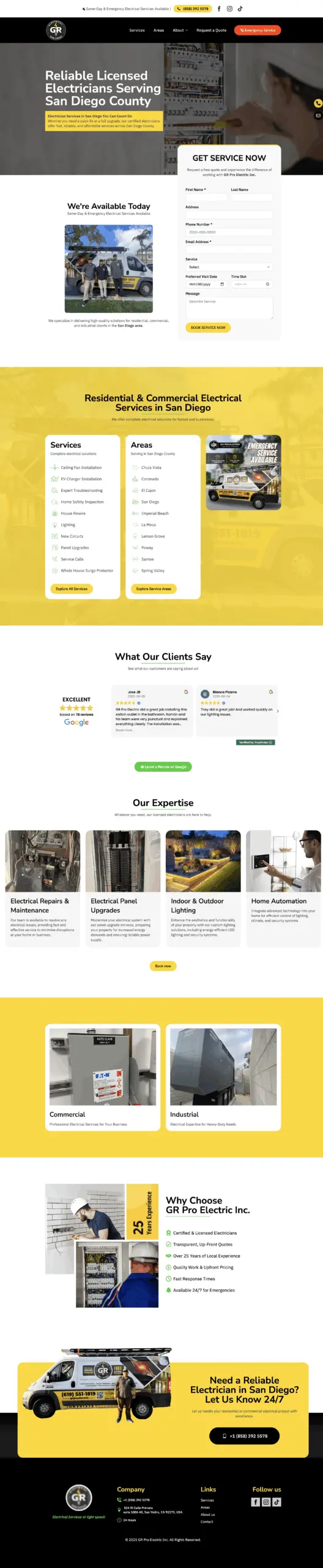 gr pro electric website by guango