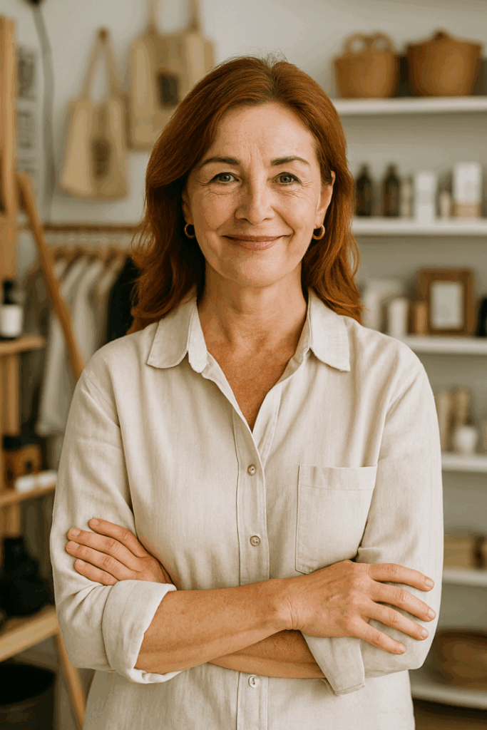 Mujer dentro de boutique
